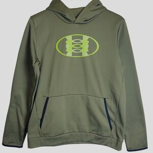Under Armour Fleece Echo Hoodie Boy YXL Sweatshirt Pullover Olive Green Logo NEW